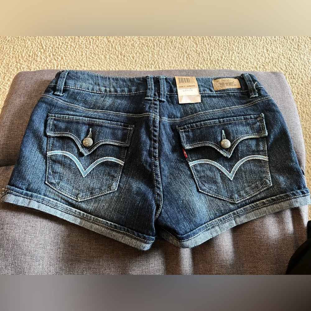 Levi's Low Rise Jean Shorts Blue